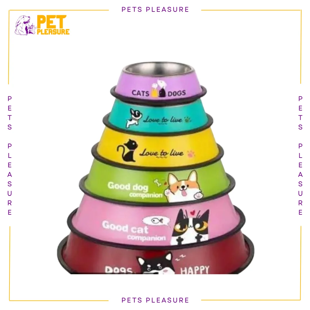 Coloured Steel Bowl – Cat & Dog Food Bowl
